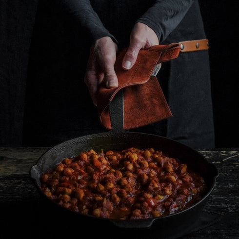 Barebones Suede Leather Hot Pad, Double-Layer Pot Holder and Trivet for Cast Iron Cookware
