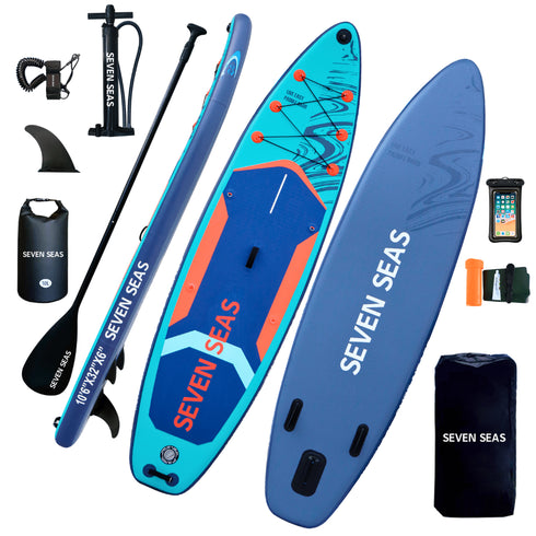 Blue Legoon Inflatable Stand Up Paddle Board, iSUP Package with Paddle, Pump, Leash and Dry Bag