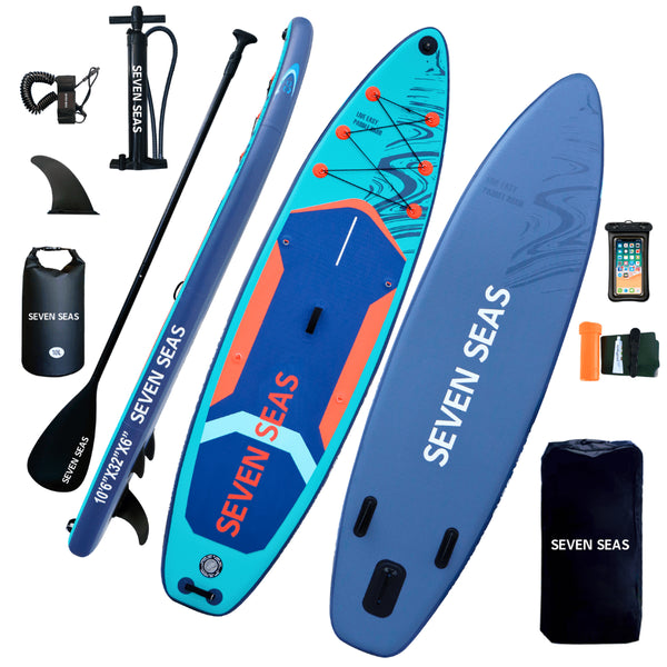 Blue Legoon Inflatable Stand Up Paddle Board, iSUP Package with Paddle, Pump, Leash and Dry Bag