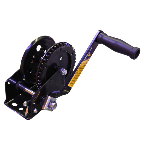 Boat Trailer Hand Winch 1000 lbs, Single Gear 4:1 Ratio Winch for Boat and Jet Ski Trailers, Black