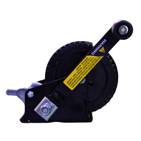 Boat Trailer Hand Winch 1200 lbs, Single Gear 4:1 Ratio Winch for Boat and Jet Ski Trailers, Black