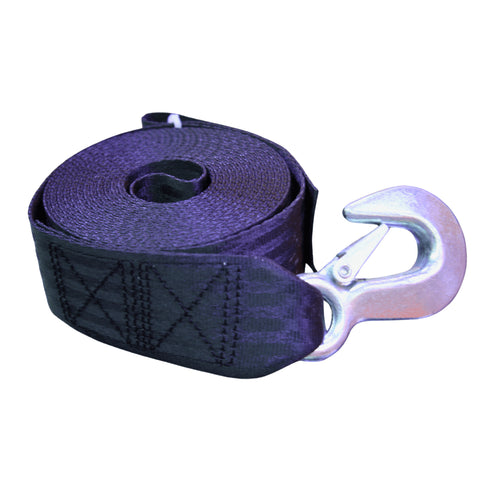 Boat Trailer Winch Strap 2 in x 20 ft, Nylon Winch Strap with Heavy Duty Galvanized Safety Hook
