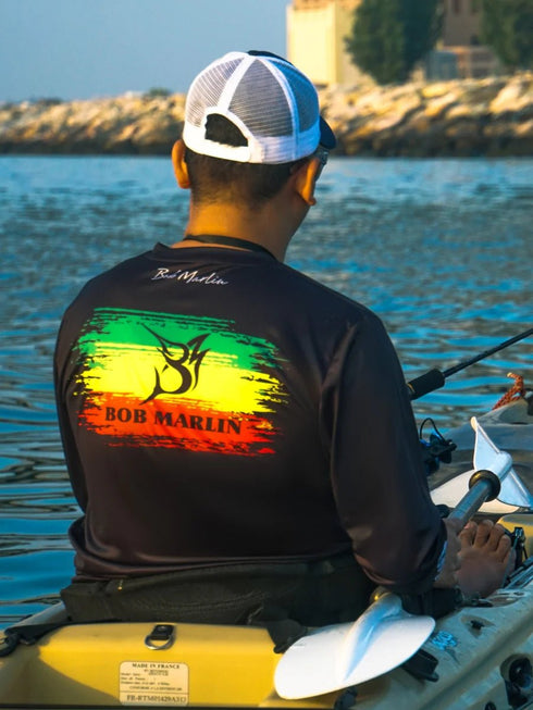 Bob Marlin Performance Shirt Rasta Flag For Fishing