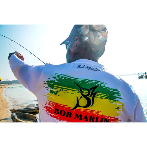 Bob Marlin Performance Shirt Rasta Flag For Fishing