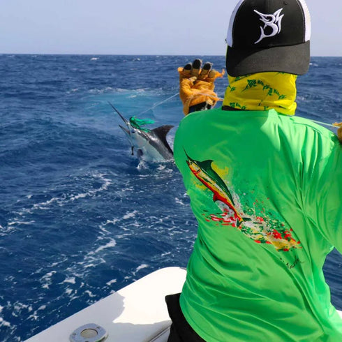 Bob Marlin Performance Shirt Rasta Marlin For Fishing