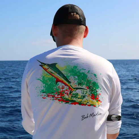 Bob Marlin Performance Shirt Rasta Marlin For Fishing