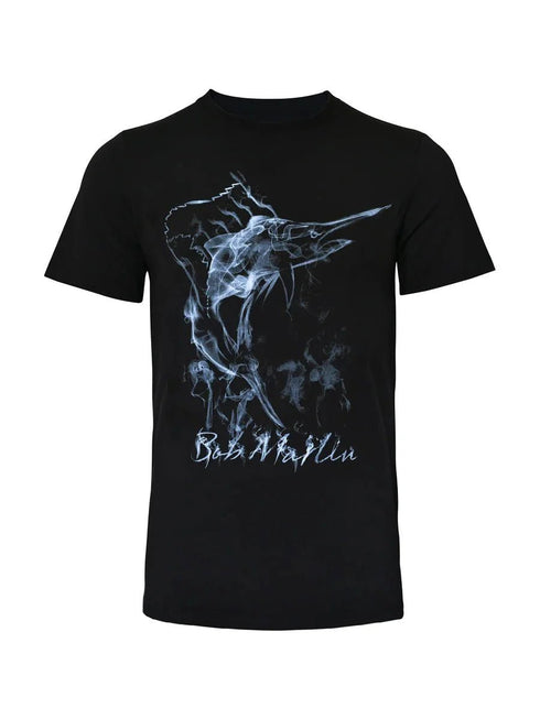 Bob Marlin Smoke Fishing T-Shirt Lightweight Smoke - Tone Tee for Fishing and Water Sports