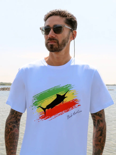 Bob Marlin T-Shirt Rasta Flag