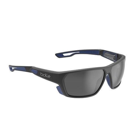 Bolle Airfin Floating Polarized Sunglasses, Black Matte Blue with TNS Polarized Cat 3 Lens for Water Sports