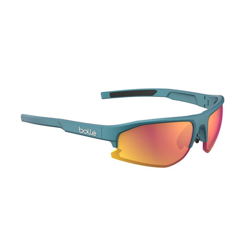 Bolle Bolt 2.0 Sport Sunglasses, Creator Teal Metallic with Volt+ Ruby Polarized Cat 3 Lens, 28 g TR90 Frame