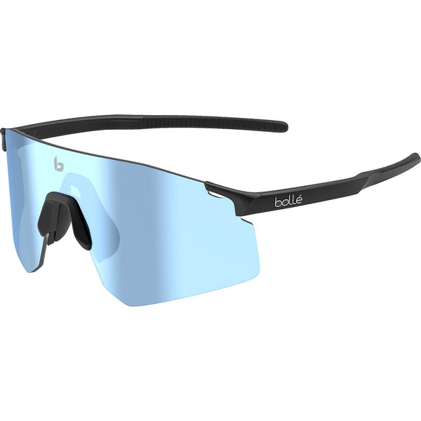 Bolle C-Icarus Sport Sunglasses, Matte Black Lightweight Cylindrical Frame with TNS Ice Cat 3 Mirror Lens