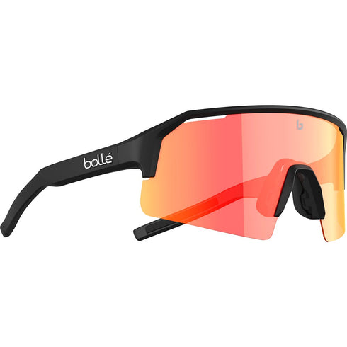 Bolle C-Shifter Photochromic Sport Sunglasses, Black Matte Shield with Clear to Cat 3 Clear Ruby Lens