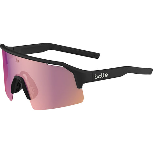 Bolle C-Shifter Photochromic Sport Sunglasses, Black Matte Shield with Clear to Cat 3 Clear Ruby Lens