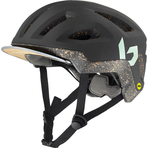 Bolle Eco React MIPS Bike Helmet, Dark Green Matte Eco-Designed Cycling Helmet with Cork EPS and Removable Cap