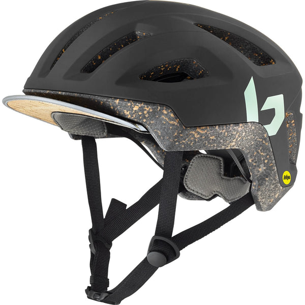 Bolle Eco React MIPS Bike Helmet, Dark Green Matte Eco-Designed Cycling Helmet with Cork EPS and Removable Cap