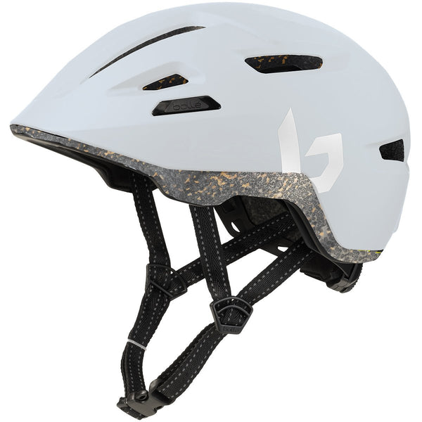 Bolle Eco Stance Bike Helmet, Offwhite Matte Eco-Designed City Helmet with Cork EPS, Bug Mesh and Click-To-Fit