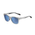 Bolle Esteem Polarized Sunglasses, Clear Crystal Square Frame with Volt+ Offshore Polarized Cat 3 Blue Mirror Lens