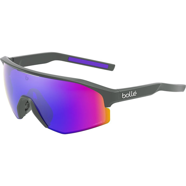 Bolle Lightshifter XL Sunglasses, Extra Large Fit Titanium Matte with Volt+ Ultraviolet Polarized Cat 3 Lens