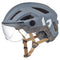 Bolle React Visor Bike Helmet, Cool Grey Matte Commuter Helmet with Clear Cat 0 Visor and Fidlock Magnetic Buckle