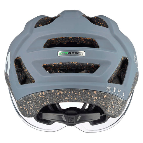 Bolle React Visor Bike Helmet, Cool Grey Matte Commuter Helmet with Clear Cat 0 Visor and Fidlock Magnetic Buckle