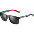 Bolle Reverence Sunglasses, Black Shiny Rectangular Lifestyle Frame with TNS Gun Cat 3 Mirror Lens, 30 g