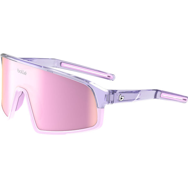 Bolle Striver Cycling Sunglasses, Astro Purple Crystal Pink Cylindrical Shield with Brown Pink Cat 3 Lens
