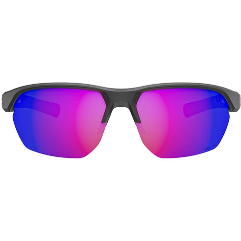 Bolle Victus Polarized Sport Sunglasses, Titanium Matte Wrap Frame with Volt+ Ultraviolet Cat 3 Polarized Lens
