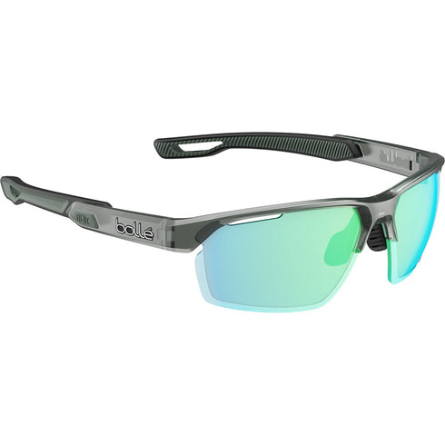 Bolle Victus Pro Photochromic Sport Sunglasses, Black Frost with Phantom Clear Green Cat 1 to 3 Lens and Fit-Tec