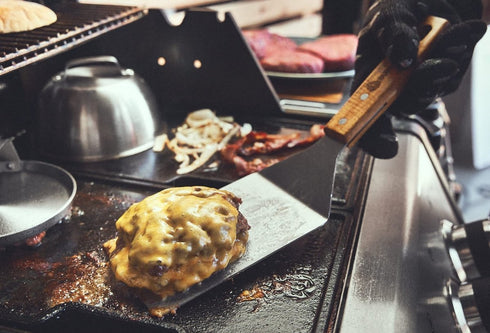 Burnhard Burger Set 6-Piece, Smash Burger Kit with Smasher, Burger Press, Melting Domes, Turner and Recipe Book