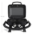 Burnhard WAYNE 2-Burner Gas Grill Series 2, Portable Tabletop BBQ with Cast Iron Grates and Cover