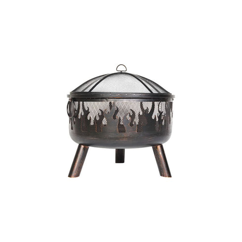 Bad Axe Wild Embers Firepit, Unique Artistic Metal Design, Portable Rustic Construction, Suitable for Campfire Experiences