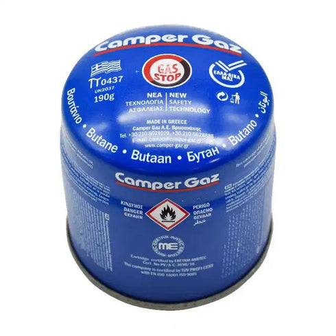 Camptrek 190g Butane Gas Cartridges | Piercing Type Fuel, Quick Replacement | Essential for Camping & Outdoor Stoves