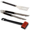Char-Broil 3 Piece Beginners BBQ Set, Stainless Steel Turner and Tongs with Cool-Clean Nylon Grill Brush
