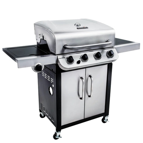 Char-Broil Convective 440 S Gas Grill, 4-Burner Stainless Steel BBQ with Side Burner and Cast Iron Grates