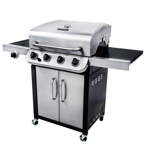 Char-Broil Convective 440 S Gas Grill, 4-Burner Stainless Steel BBQ with Side Burner and Cast Iron Grates
