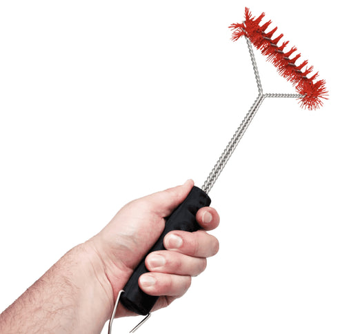 Char-Broil Cool-Clean 360 Grill Brush, Wire-Free Nylon BBQ Brush with Ceramic-Infused Bristles for Cold Grates