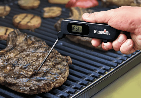 Char-Broil Digital BBQ Thermometer, Folding Probe Meat Thermometer with Easy-Read LCD Display for Grilling