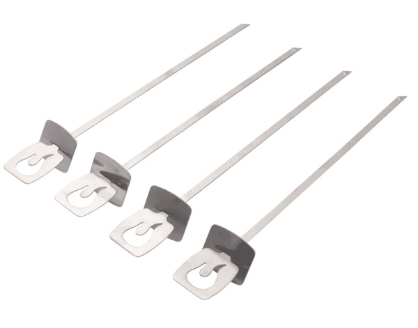 Char-Broil GRILL+ Skewers Set of 4, Stainless Steel BBQ Skewers with Food Slider for Grill and Oven
