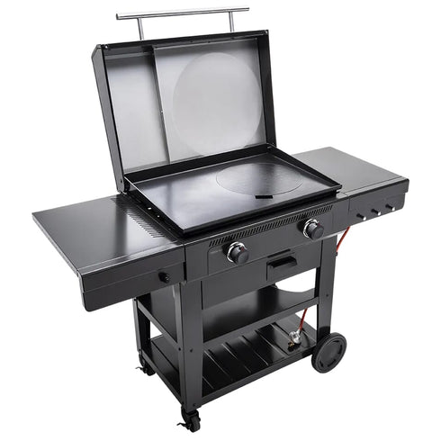 Char-Broil Versa-Tile Gas Griddle Grill, 2-Burner Plancha with Grill Grate and Pizza Oven Tiles, 70 x 50 cm