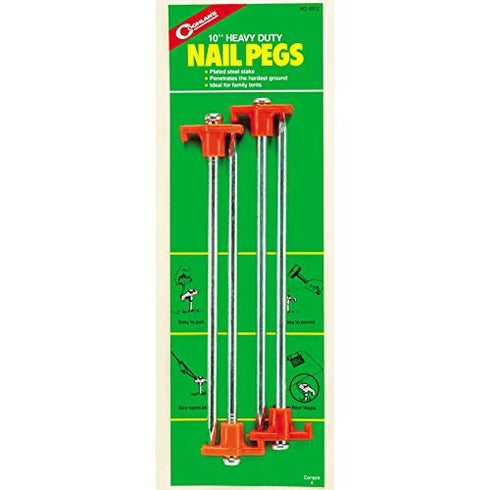 Coghlan's 8312 Nail Pegs Pack of 4 for Tent Setup - Reliable Ground Anchors for Tents & Tarps