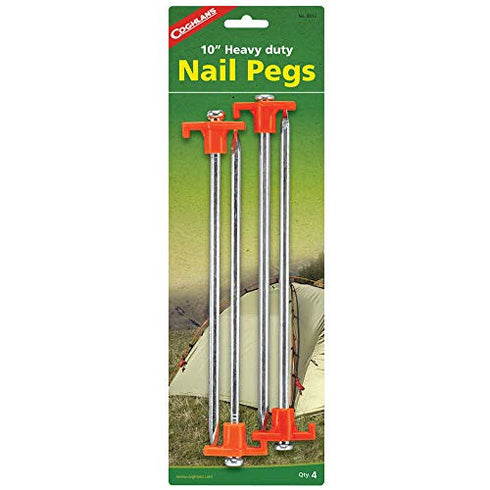 Coghlan's 8312 Nail Pegs Pack of 4 for Tent Setup - Reliable Ground Anchors for Tents & Tarps