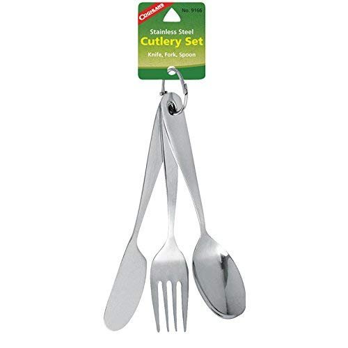 Coghlan's Cutlery Set (3 Piece), a compact and essential set of utensils (fork, spoon, knife) for camping meals.
