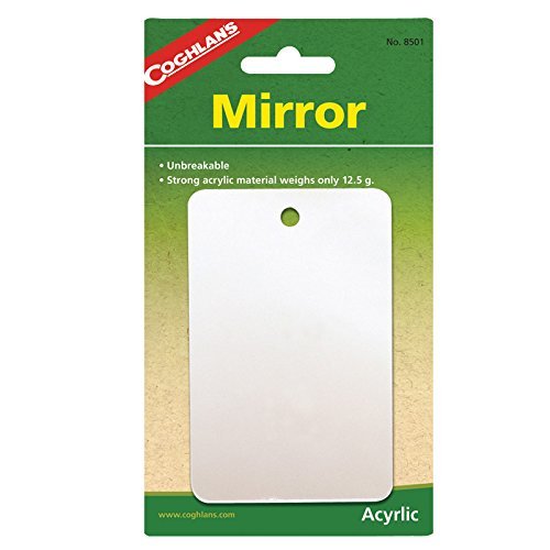 Coghlan's Featherweight Camping Mirror, a lightweight, compact, shatterproof mirror for grooming or emergency signaling.