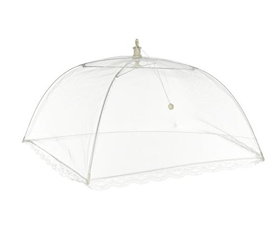 Coghlan's Food Cover Mesh, a pop-up protective mesh screen cover to keep insects and bugs away from outdoor food.