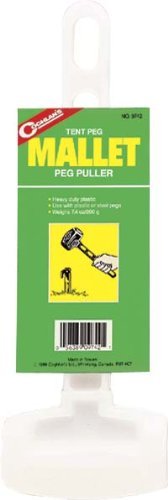 Coghlan's Prolimitastic Mallet for Camping, a heavy-duty rubber mallet for driving tent stakes and other campsite needs.