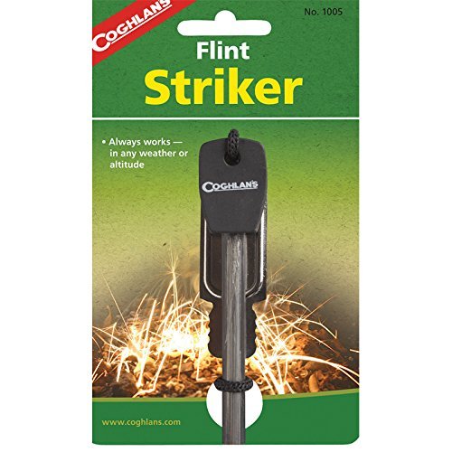 Coghlan's Waterproof Flint Striker, a reliable ferrocerium rod fire starter effective in all weather conditions.