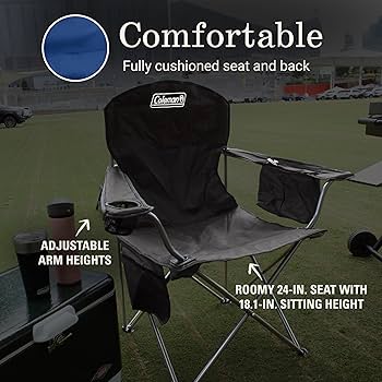 Coleman Cooler Quad Chair - Portable Seating with Built - In Cooler for Convenience
