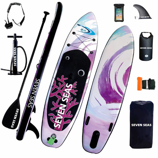 Coral Inflatable Stand Up Paddle Board, iSUP Package with Paddle, Pump, Leash and Dry Bag
