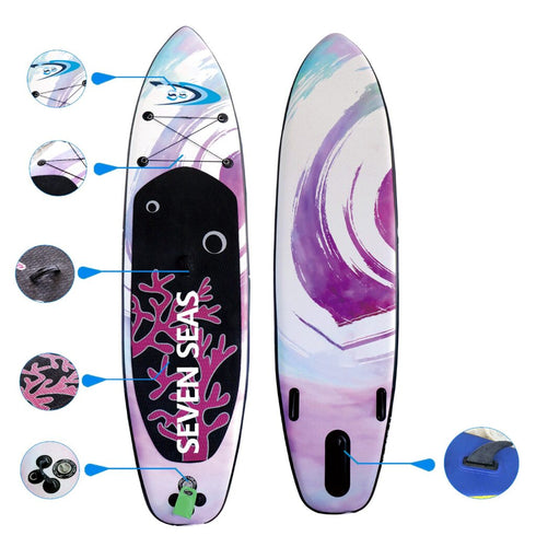 Coral Inflatable Stand Up Paddle Board, iSUP Package with Paddle, Pump, Leash and Dry Bag