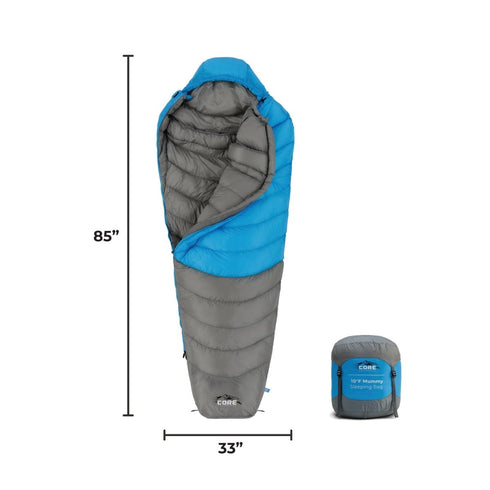 Core 10 Degree Mummy Sleeping Bag - Extreme Cold Weather Protection